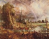 John Constable Famous Paintings - Salisbury Cathedral from the Meadows